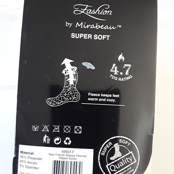 NEW FASHION By MIRABEAU THERMAL KNIT SLIPPER SOCKS - Picture 4 of 4